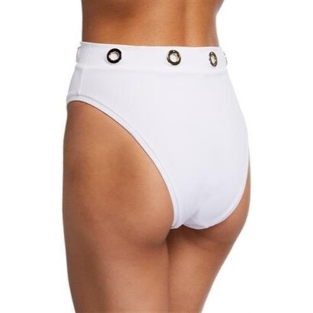 NWT OYE L Arya White Grommet Bikini Bottom Swimsuit 115789
